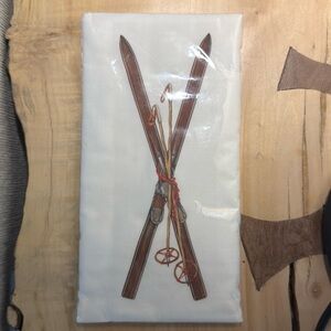 Mary Lake-Thompson White Flour Sack Kitchen Towel - 30" x 30" Skis